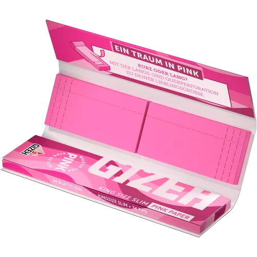 GIZEH Pink King Size Slim + Tips